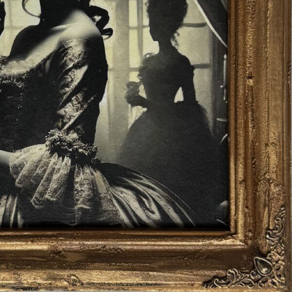 Vintage Framed Rococo Lady - Image 2